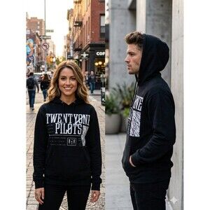 Rare New Twenty One Pilots Black Logo Blurryface Newprint Hoodie Unisex Adult XS